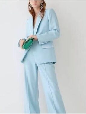 J.Crew Collection Willa Blazer Blue Tuxedo Suit Jacket and Pants